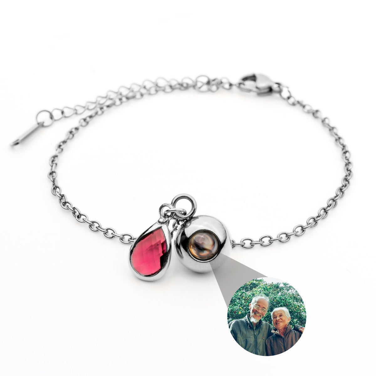Personalized Photo Bracelet with Birthstone