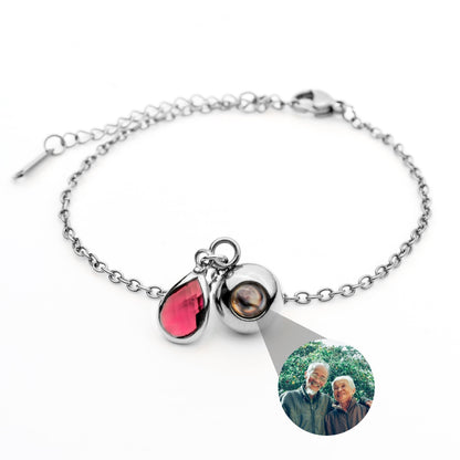 Personalized Photo Bracelet with Birthstone