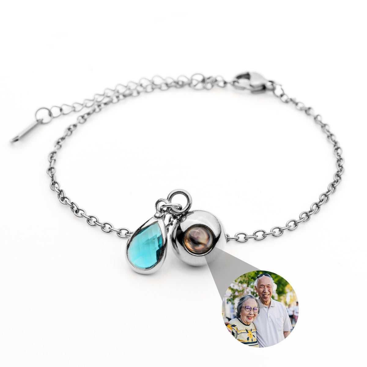 Personalized Photo Bracelet with Birthstone