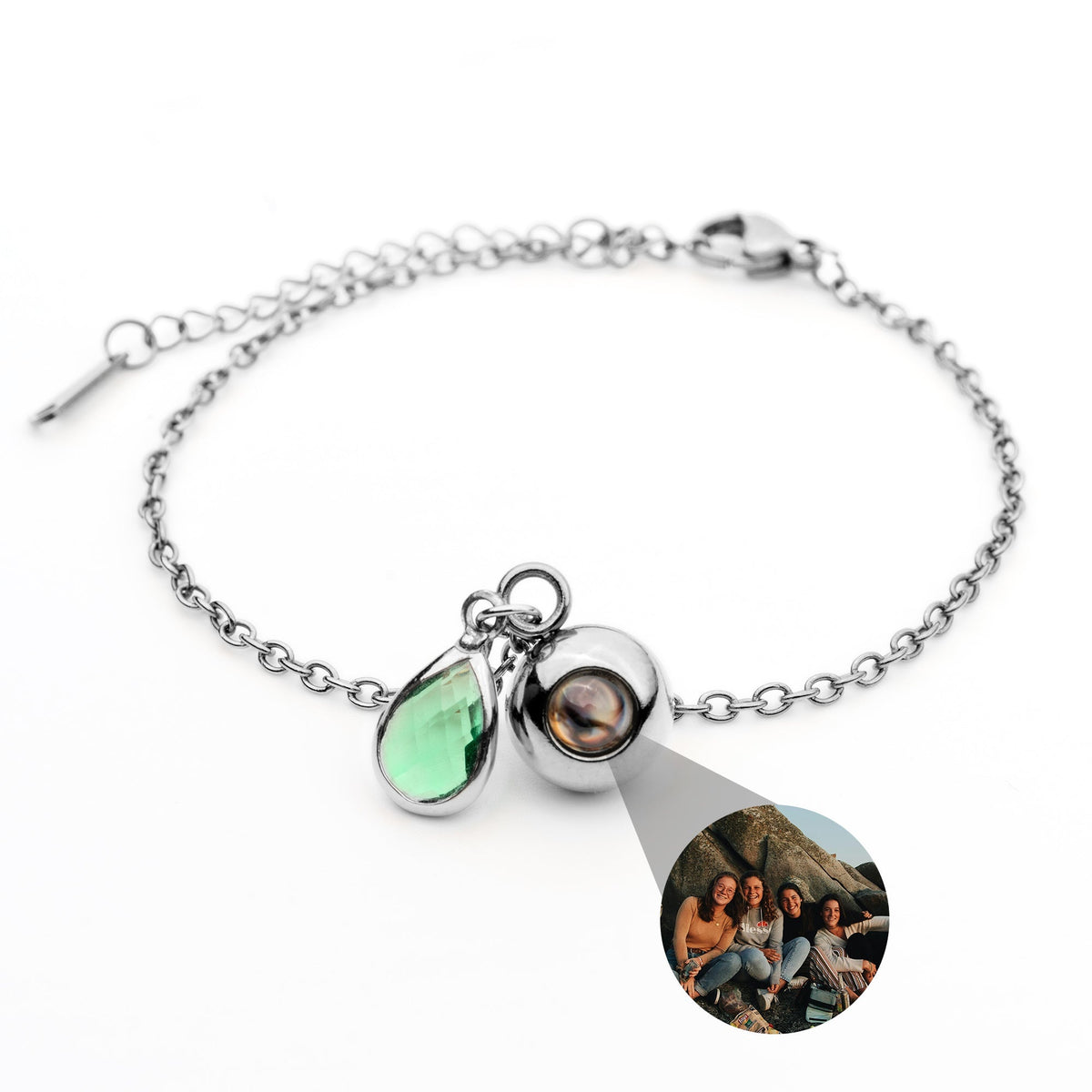 Personalized Photo Bracelet with Birthstone