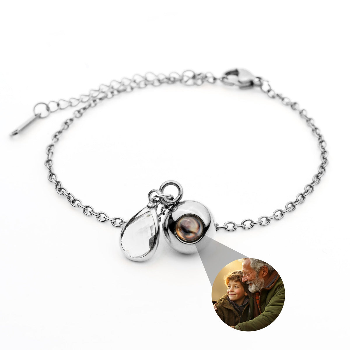 Personalized Photo Bracelet with Birthstone