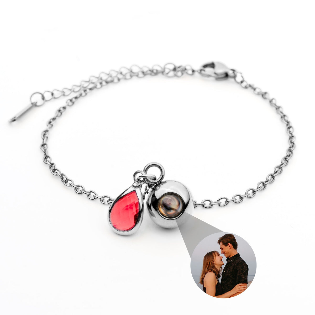 Personalized Photo Bracelet with Birthstone