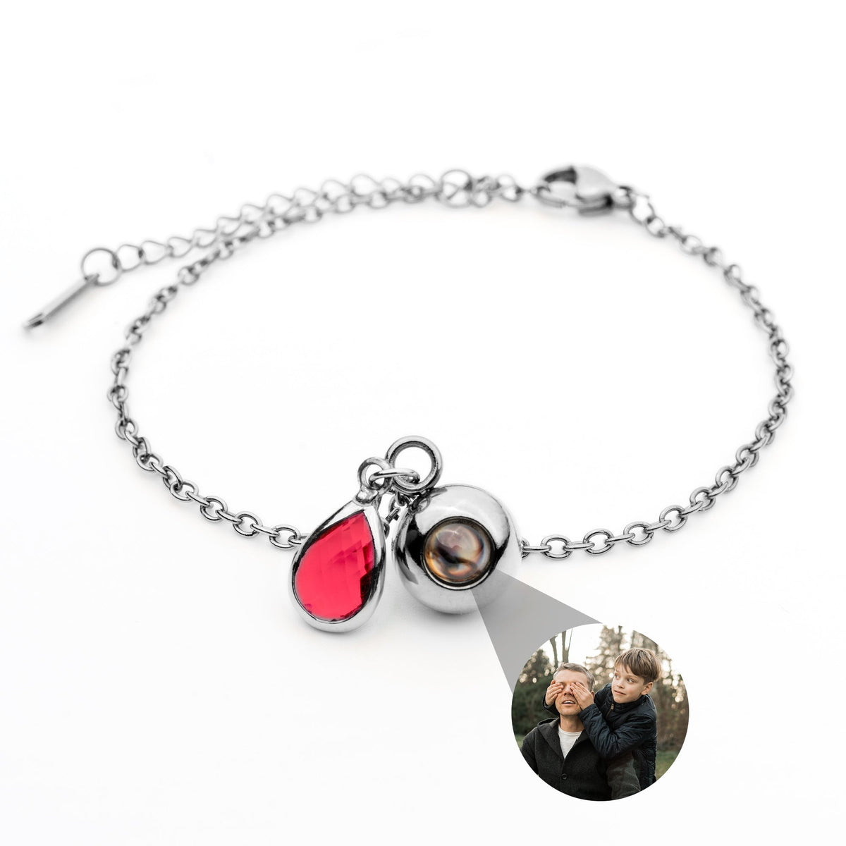 Personalized Photo Bracelet with Birthstone