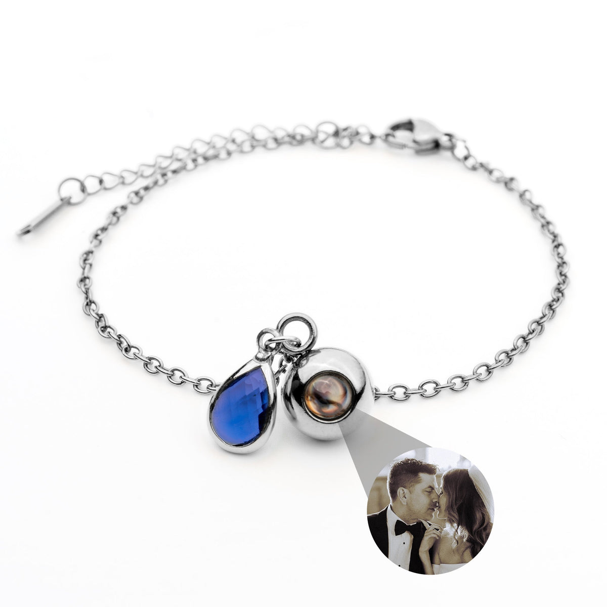 Personalized Photo Bracelet with Birthstone