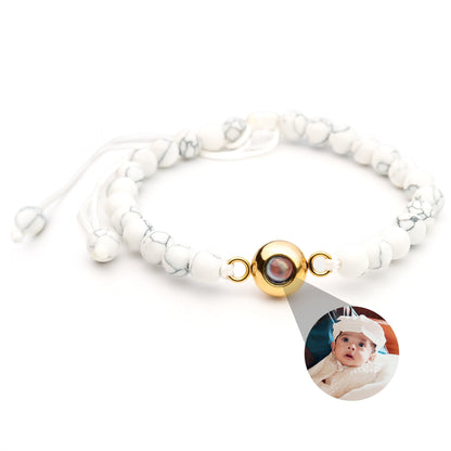 Personalized Pearl Photo Bracelet