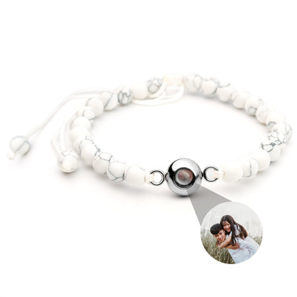 Personalized Pearl Photo Bracelet