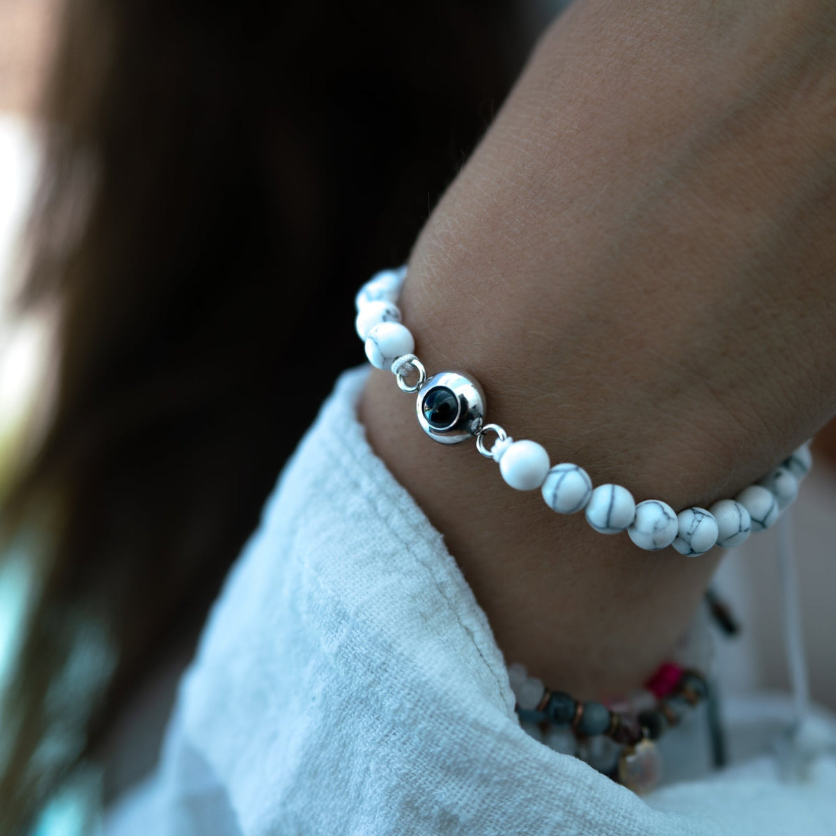 Personalized Pearl Photo Bracelet