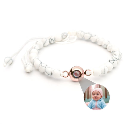 Personalized Pearl Photo Bracelet