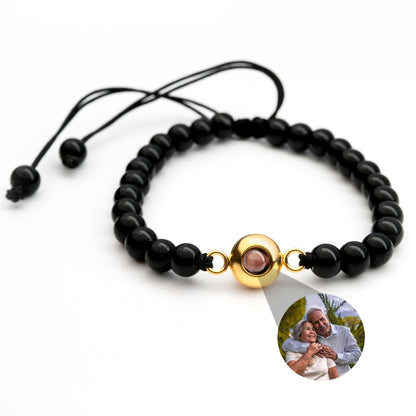 Personalized Pearl Photo Bracelet
