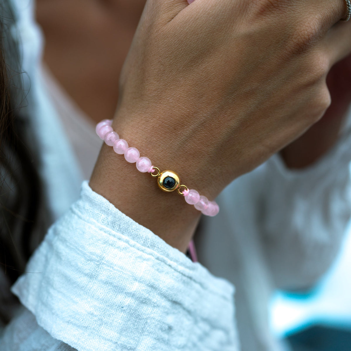 Personalized Pearl Photo Bracelet