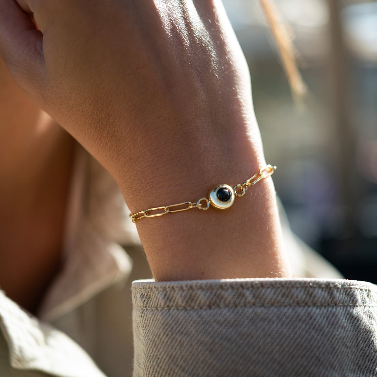 Personalized Photo Bracelet - Paperclip Chain