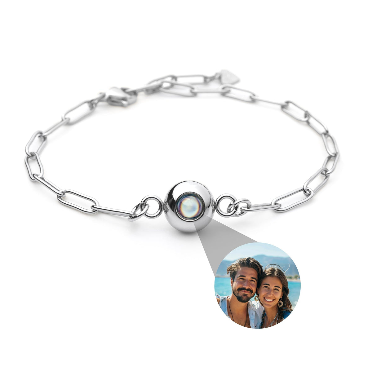 Personalized Photo Bracelet - Paperclip Chain