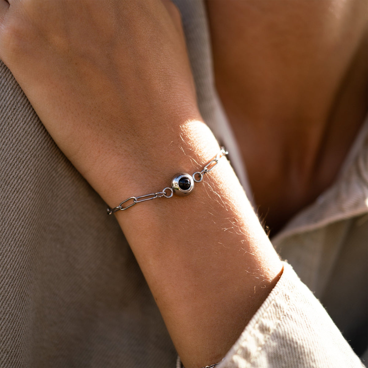 Personalized Photo Bracelet - Paperclip Chain
