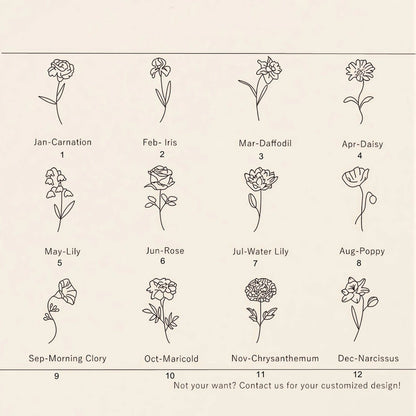 Birth Flower Name Necklace