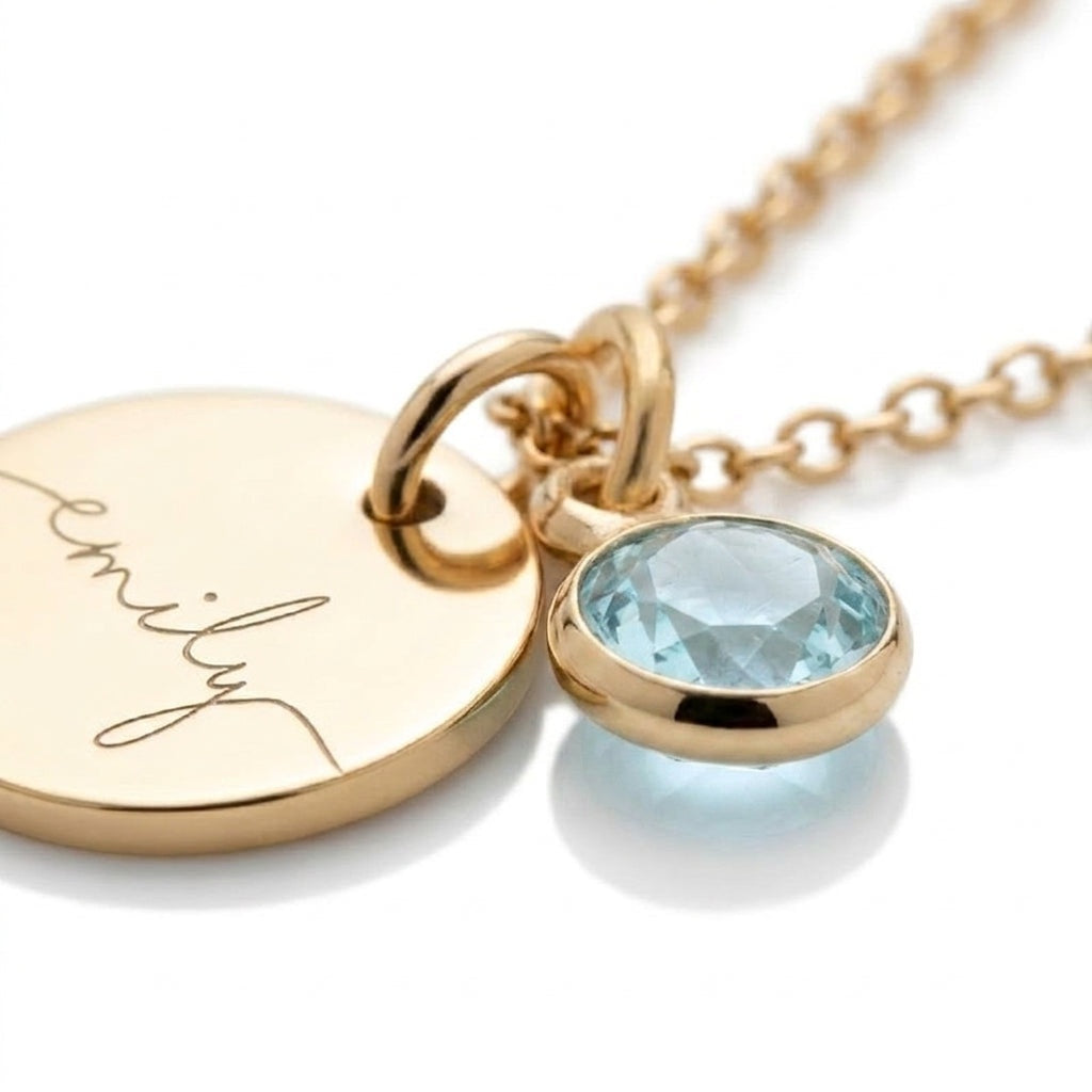 Custom Name Necklace with Birthstone