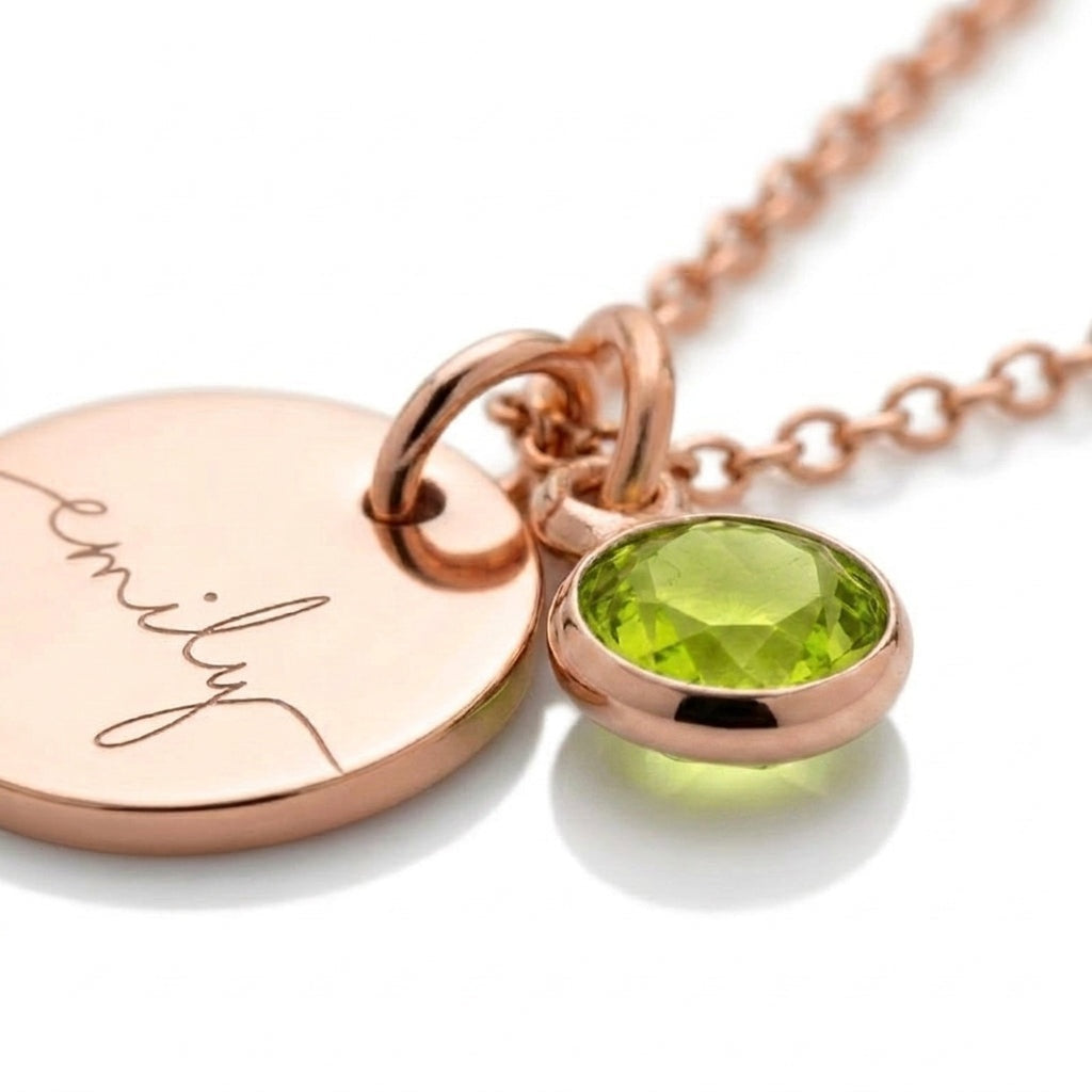 Custom Name Necklace with Birthstone