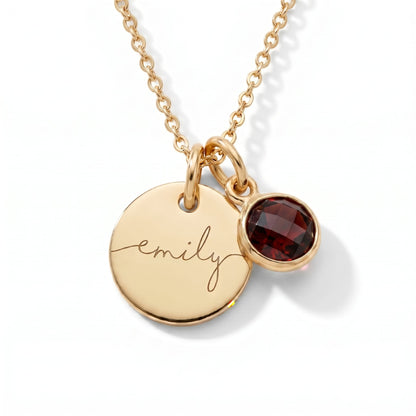 Custom Name Necklace with Birthstone