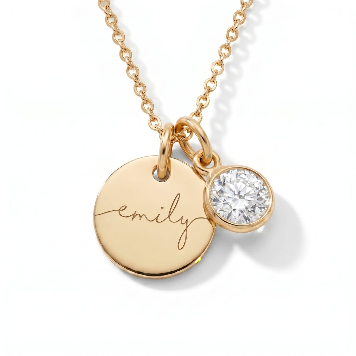 Custom Name Necklace with Birthstone