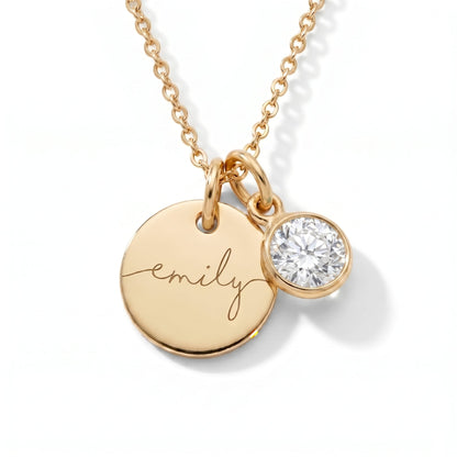 Custom Name Necklace with Birthstone
