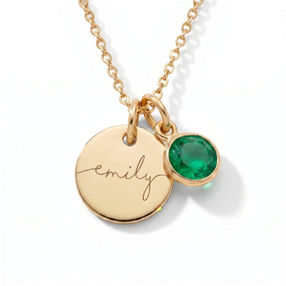 Custom Name Necklace with Birthstone