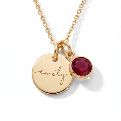 Custom Name Necklace with Birthstone