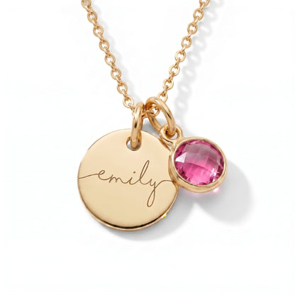 Custom Name Necklace with Birthstone