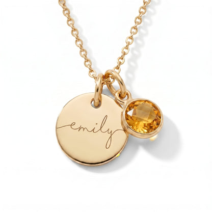 Custom Name Necklace with Birthstone