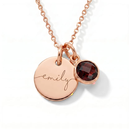 Custom Name Necklace with Birthstone