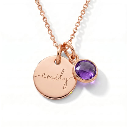 Custom Name Necklace with Birthstone