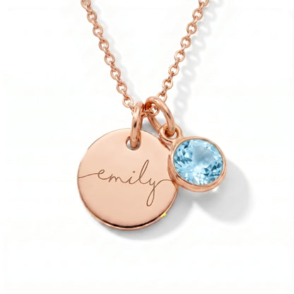 Custom Name Necklace with Birthstone