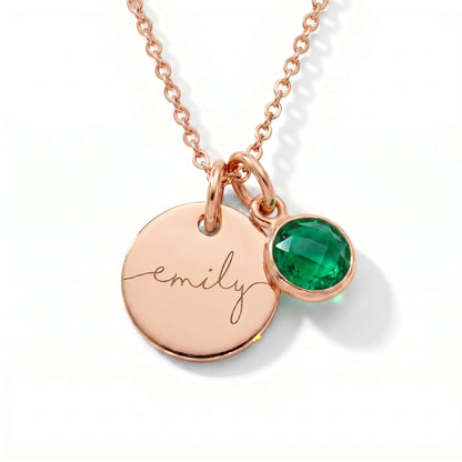 Custom Name Necklace with Birthstone
