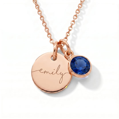 Custom Name Necklace with Birthstone