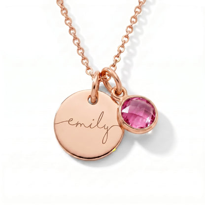 Custom Name Necklace with Birthstone