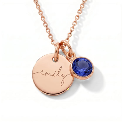 Custom Name Necklace with Birthstone