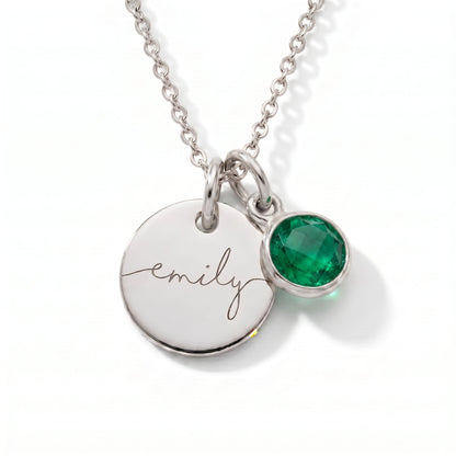 Custom Name Necklace with Birthstone