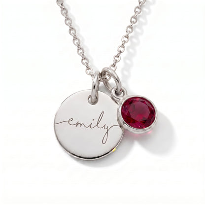 Custom Name Necklace with Birthstone