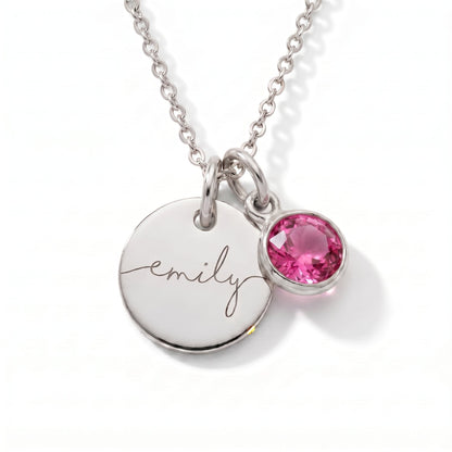 Custom Name Necklace with Birthstone