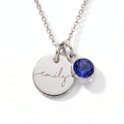 Custom Name Necklace with Birthstone