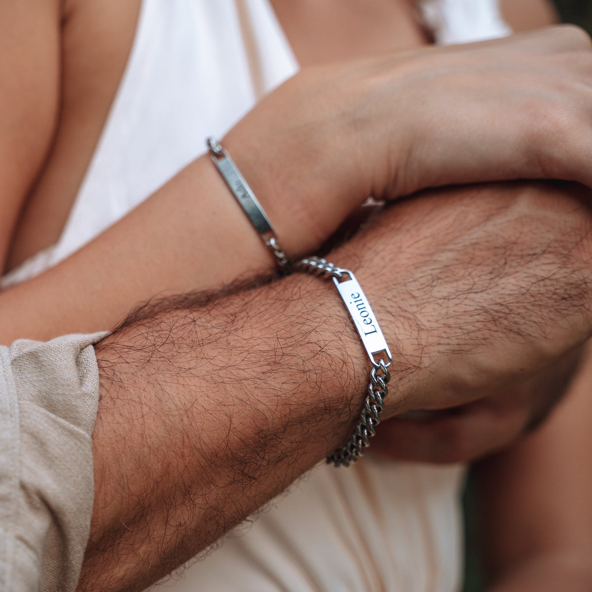 Matching Engraved Couple Bracelets