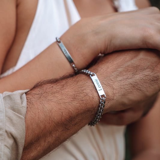 Matching Engraved Couple Bracelets