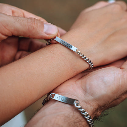 Matching Engraved Couple Bracelets