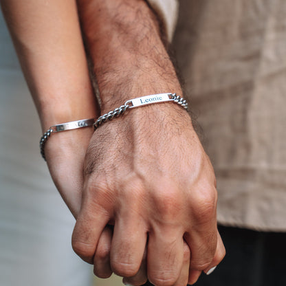 Matching Engraved Couple Bracelets