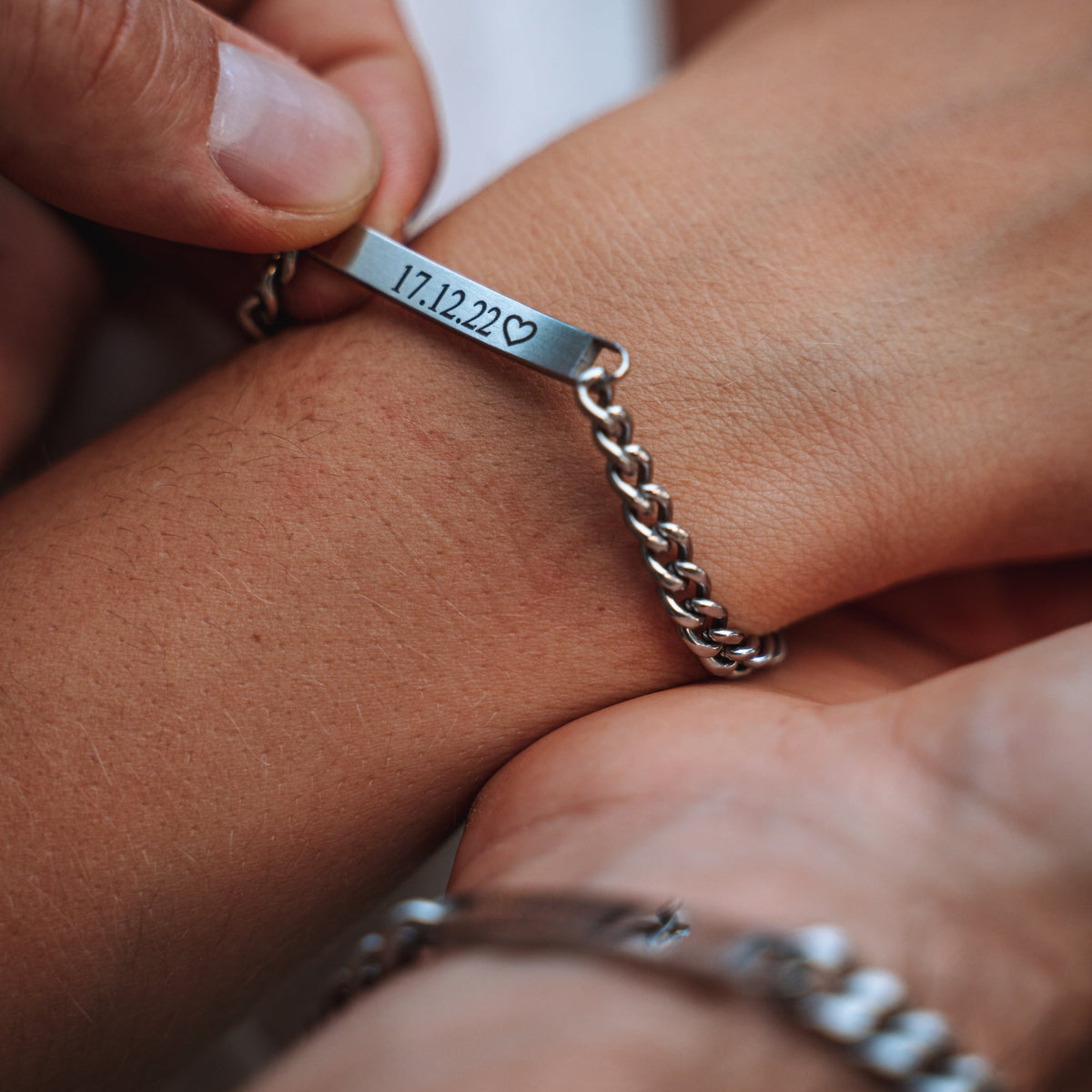 Matching Engraved Couple Bracelets