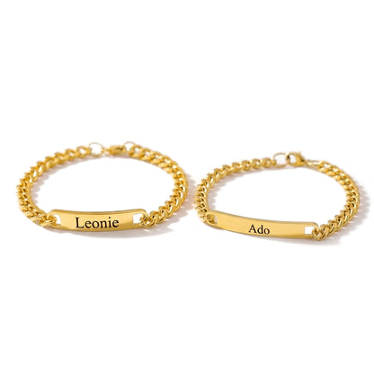 Matching Engraved Couple Bracelets