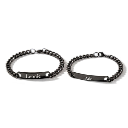 Matching Engraved Couple Bracelets